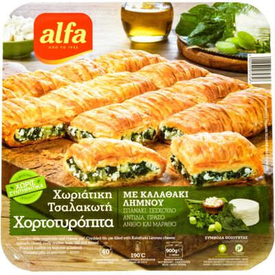 ALFA Χορτοτυρόπιτα Τσαλακωτή Χωριάτικη 900g ALFA Χορτοτυρόπιτα Τσαλακωτή Χωριάτικη 900g