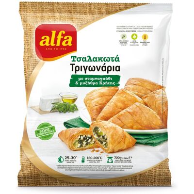 ALFA Τσαλακωτά Τριγωνάρια Σταμναγκάθι & Μυζήθρα 700g ALFA Τσαλακωτά Τριγωνάρια Σταμναγκάθι & Μυζήθρα 700g