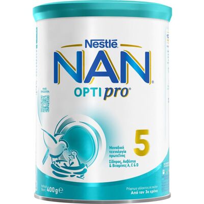 NAN Γάλα Νηπιακό Σκόνη Optipro Νο5 3+ Ετών 400gr NAN Γάλα Νηπιακό Σκόνη Optipro Νο5 3+ Ετών 400gr