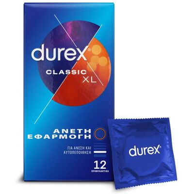 DUREX Προφυλακτικά Classic XL Άνετη Εφαρμογή 12 Τεμάχια DUREX Προφυλακτικά Classic XL Άνετη Εφαρμογή 12 Τεμάχια