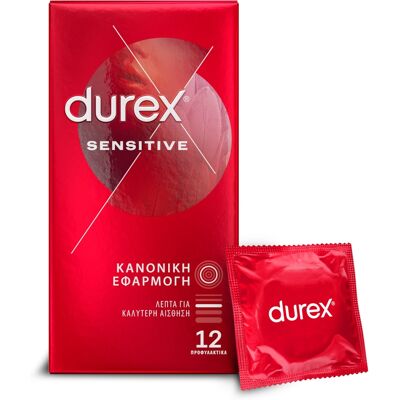 DUREX Προφυλακτικά Sensitive Thin Feel 12 Τεμάχια DUREX Προφυλακτικά Sensitive Thin Feel 12 Τεμάχια