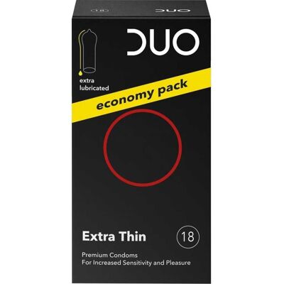 DUO Προφυλακτικά Extra Thin 18 Τεμάχια DUO Προφυλακτικά Extra Thin 18 Τεμάχια