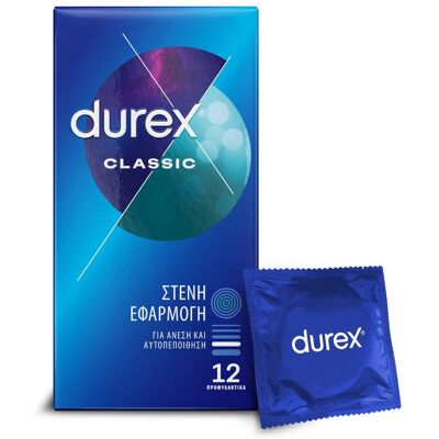 DUREX Προφυλακτικά Classic Στενή Εφαρμογή 12 Τεμάχια DUREX Προφυλακτικά Classic Στενή Εφαρμογή 12 Τεμάχια