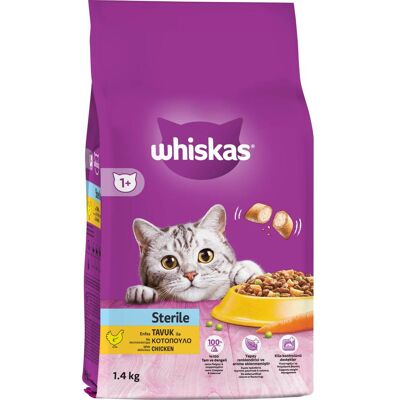 WHISKAS Ξηρά Τροφή Για Στειρωμένες Γάτες Κοτόπουλο 1400 gr WHISKAS Ξηρά Τροφή Για Στειρωμένες Γάτες Κοτόπουλο 1400 gr