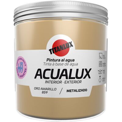 Χρώμα Μεταλλικών Αποχρώσεων TITAN ACUALUX METALIZADO ORO AMARILLO 250ml Χρώμα Μεταλλικών Αποχρώσεων TITAN ACUALUX METALIZADO ORO AMARILLO 250ml
