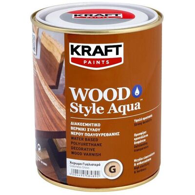 Kraft Ακρυλικό Βερνίκι Κρούστας Πολυουρεθάνης Wood Style Aqua Άχρωμο 750ml Kraft Ακρυλικό Βερνίκι Κρούστας Πολυουρεθάνης Wood Style Aqua Άχρωμο 750ml