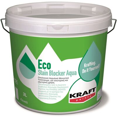 Kraft Οικολογικό Ακρυλικό Μονωτικό Υπόστρωμα Eco Stain Blocker Aqua Λευκό 3lt Kraft Οικολογικό Ακρυλικό Μονωτικό Υπόστρωμα Eco Stain Blocker Aqua Λευκό 3lt