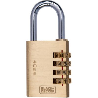 Black & Decker Λουκέτο 40mm Συνδυασμού Ορειχάλκινο BLACK+DECKER Black & Decker Λουκέτο 40mm Συνδυασμού Ορειχάλκινο BLACK+DECKER
