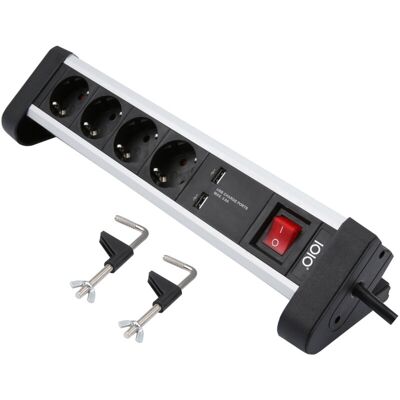 Πολύπριζο Ασφαλείας 4 Θέσεων Με 2 USB Διακόπτη Και Βάση Για Γραφείο OLYMPIA SL 2425 U Πολύπριζο Ασφαλείας 4 Θέσεων Με 2 USB Διακόπτη Και Βάση Για Γραφείο OLYMPIA SL 2425 U