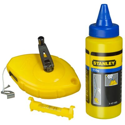Σετ Νήμα Στάθμης 30m Και Πούδρα Κίτρινο STANLEY 0-47-443 Σετ Νήμα Στάθμης 30m Και Πούδρα Κίτρινο STANLEY 0-47-443