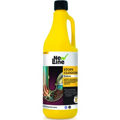 Αποφρακτικό Σωληνώσεων Ισχυρό NEW LINE STOPS CLOGGING YELLOW 1lt Αποφρακτικό Σωληνώσεων Ισχυρό NEW LINE STOPS CLOGGING YELLOW 1lt