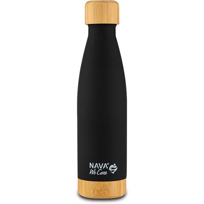 Nava Θερμός Μπουκάλι Ανοξείδωτο bamboo "We Care" Μαύρο 500ml Nava Θερμός Μπουκάλι Ανοξείδωτο bamboo "We Care" Μαύρο 500ml