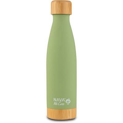 Nava Θερμός Μπουκάλι Ανοξείδωτο bamboo "We Care" Πράσινο Ανοιχτό 500ml Nava Θερμός Μπουκάλι Ανοξείδωτο bamboo "We Care" Πράσινο Ανοιχτό 500ml