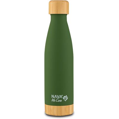 Nava Θερμός Μπουκάλι Ανοξείδωτο bamboo "We Care" Πράσινο Σκούρο 500ml Nava Θερμός Μπουκάλι Ανοξείδωτο bamboo "We Care" Πράσινο Σκούρο 500ml