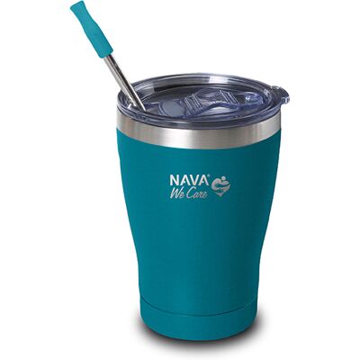 Nava Θερμός Ποτήρι Με Ανοξείδωτο Καλαμάκι "We Care" Πετρόλ 360ml Nava Θερμός Ποτήρι Με Ανοξείδωτο Καλαμάκι "We Care" Πετρόλ 360ml