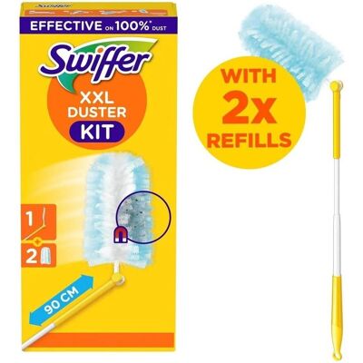 Σετ καθαρισμού μικροϊνών SWIFFER - Τηλεσκοπική λαβή, 2 σκούπες φτερών Σετ καθαρισμού μικροϊνών SWIFFER - Τηλεσκοπική λαβή, 2 σκούπες φτερών