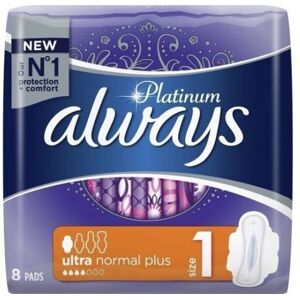 Always Platinum Ultra Normal Plus Σερβιέτες Με Φτερά 8 τεμάχια (Μέγεθος 1)