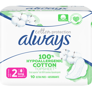 Always Cotton Protection Ultra Long Σερβιέτες No2 Με Φτερά 10τμχ