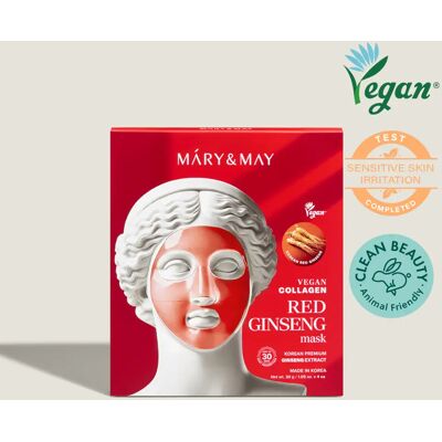 Mary & May – Vegan Collagen Red Ginseng Mask – 30g Mary & May – Vegan Collagen Red Ginseng Mask – 30g