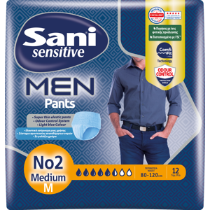 Sani Sensitive Sani Men Pants Ελαστικό Εσώρουχο Ακράτειας Νο2 Medium 12τμχ
