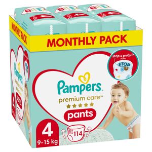 Pampers Πάνες Βρακάκι Pampers Premium Care Pants Νο 4 (9-15kg) Monthly Pack 114τμχ