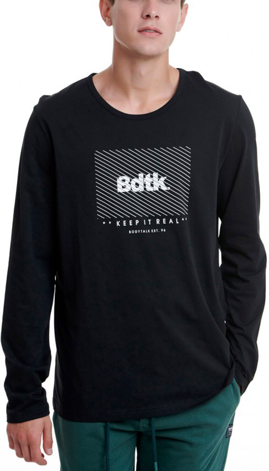 Body Talk Bodytalk M T-Shirt LS Μαύρο (1202-950826-00100)