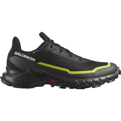 SALOMON TRAIL RUNNING SHOES ALPHACROSS 5 GTX BLACK/PEAT/SULPHR 474604 SALOMON TRAIL RUNNING SHOES ALPHACROSS 5 GTX BLACK/PEAT/SULPHR 474604