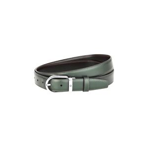 Eleftheriouonline Montblanc Horseshoe buckle καφέ/ πράσινη Δερμάτινη Ζώνη 30 mm reversible leather belt 128753