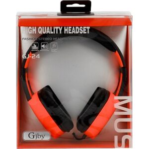 Gjby Stereo Headphones GJ-24 Ενσύρματα Ακουστικά με Υποδοχή 3.5mm και Μικρόφωνο Πορτοκαλί