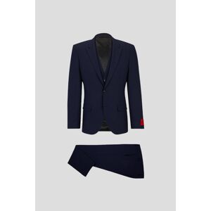 HUGO Ανδρικό Μπλε Three Piece Slim Fit Suit In Blue HUGO 46,50,52,54,56