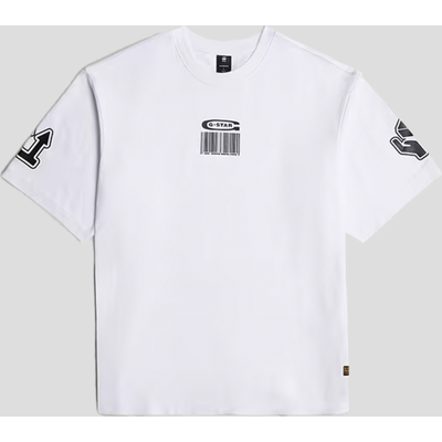 G-STAR Ανδρικό Λευκό Barcode Boxy T-Shirt Large G-STAR Ανδρικό Λευκό Barcode Boxy T-Shirt Large