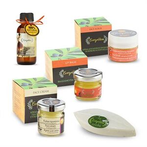 Evergetikon Φυσικά Καλλυντικά Σετ περιποίησης προσώπου με 5 προϊόντα Evergetikon με ελαιόλαδο και μελισσοκέρι
