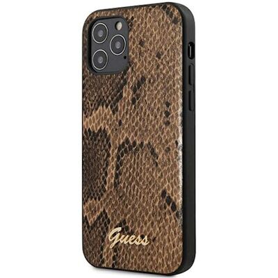 GUESS καφέ θήκη Python για iPhone 12 Pro Max - Προστατευτικό κάλυμμα GUESS καφέ θήκη Python για iPhone 12 Pro Max - Προστατευτικό κάλυμμα