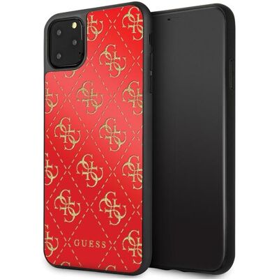 GUESS Θήκη με διπλό στρώμα glitter για iPhone 11 Pro Max - Κόκκινο GUESS Θήκη με διπλό στρώμα glitter για iPhone 11 Pro Max - Κόκκινο