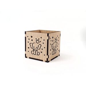 Gift & Design Ξύλινο κηροπήγιο για ρεσώ “Ελεφαντάκι'' MPN - can005