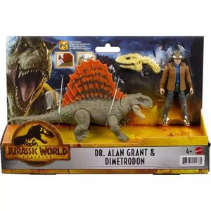 Mattel Jurassic World Ανθρωπος & Δεινοσαυρος Σετ - 2 Σχέδια (HDX46)