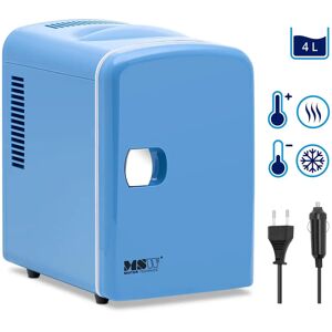 MSW Μίνι ψυγείο 12 V / 230 V - Συσκευή 2 σε 1 με λειτουργία διατήρησης της θερμοκρασίας - 4 L - Μπλε MSW-CCW04-B