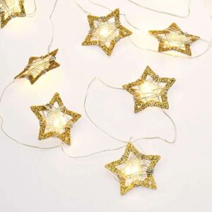 Aca Χριστουγεννιάτικα Λαμπάκια Σειρά Diamond & Jewelry Αστέρι 20 Mini Led XL20WW2A 190+30cm 0,4W Με Μπαταρία Gold Aca - GOLD