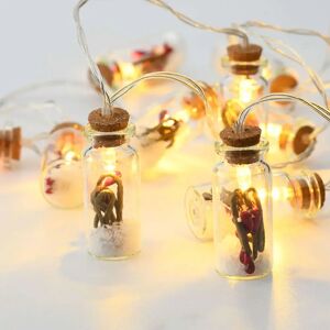 Aca Χριστουγεννιάτικα Λαμπάκια Σειρά Mini Glass Bottles Μούρο 10 Led XI10WW2A 135+30cm 0,2W Με Μπαταρία Multi Aca - MULTI