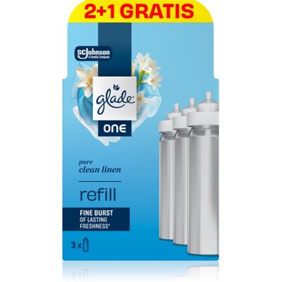 GLADE ONE Pure Clean Linen ανταλλακτική γέμιση για το αποσμητικό χώρου 3x10 ml GLADE ONE Pure Clean Linen ανταλλακτική γέμιση για το αποσμητικό χώρου 3x10 ml