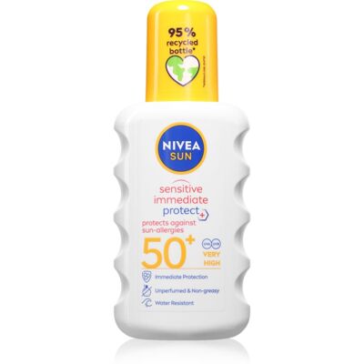 NIVEA SUN Sensitive Immediate αντηλιακό προστατευτικό σπρέι SPF 50+ 200 ml NIVEA SUN Sensitive Immediate αντηλιακό προστατευτικό σπρέι SPF 50+ 200 ml