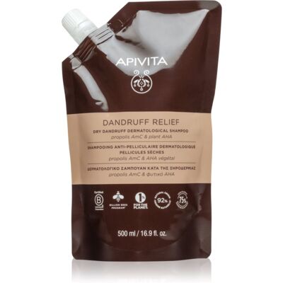 Apivita Dandruff Relief Dry Dandruff Dermatological Shampoo σαμπουάν κατά της πιτυρίδας για ξηρό και κνησμώδες δέρμα της κεφαλής Refill 500 ml Apivita Dandruff Relief Dry Dandruff Dermatological Shampoo σαμπουάν κατά της πιτυρίδας για ξηρό και κνησμώδες δέρμα της κεφαλής Refill 500 ml