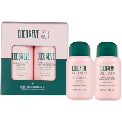 Coco & Eve Travel Kit Super Hydration σετ ταξιδιού Για λάμψη και απαλότητα μαλλιών 1 τμχ Coco & Eve Travel Kit Super Hydration σετ ταξιδιού Για λάμψη και απαλότητα μαλλιών 1 τμχ