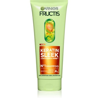 Garnier Fructis Keratin Sleek σαμπουάν για ξηρά και εύθραυστα μαλλιά 200 ml Garnier Fructis Keratin Sleek σαμπουάν για ξηρά και εύθραυστα μαλλιά 200 ml