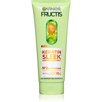 Garnier Fructis Keratin Sleek κοντίσιονερ για ξηρά και εύθραυστα μαλλιά 200 ml Garnier Fructis Keratin Sleek κοντίσιονερ για ξηρά και εύθραυστα μαλλιά 200 ml