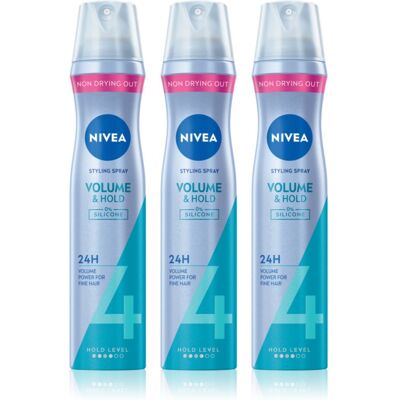 NIVEA Volume Care λακ μαλλιών για αύξηση του όγκου 3 x 250 ml NIVEA Volume Care λακ μαλλιών για αύξηση του όγκου 3 x 250 ml