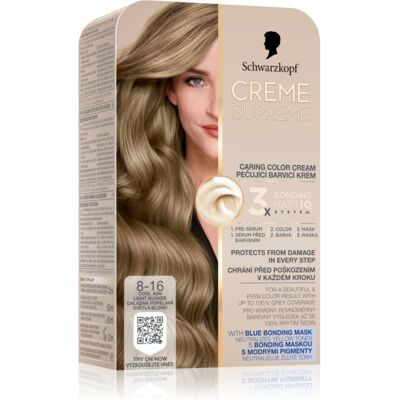 Schwarzkopf Creme Supreme μόνιμη βαφή μαλλιών απόχρωση 8-16 Cool Ash Light Blonde 60 ml Schwarzkopf Creme Supreme μόνιμη βαφή μαλλιών απόχρωση 8-16 Cool Ash Light Blonde 60 ml