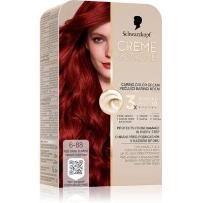 Schwarzkopf Creme Supreme μόνιμη βαφή μαλλιών απόχρωση 6-88 Red Dark Blonde 60 ml Schwarzkopf Creme Supreme μόνιμη βαφή μαλλιών απόχρωση 6-88 Red Dark Blonde 60 ml