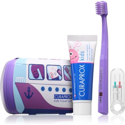Curaprox Kids Travel Set ταξιδιωτικό σετ σε δόντια, γλώσσα και ούλα για παιδιά Curaprox Kids Travel Set ταξιδιωτικό σετ σε δόντια, γλώσσα και ούλα για παιδιά