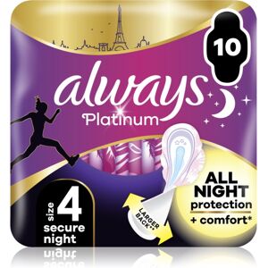 Always Platinum Secure Night Size 4 σερβιέτες 10 τμχ Always Platinum Secure Night Size 4 σερβιέτες 10 τμχ
